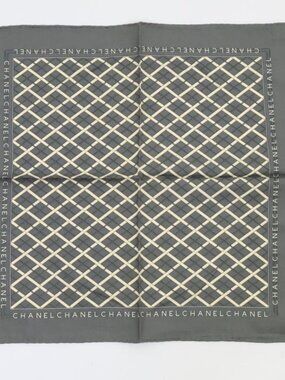 Chanel Quilted Design Chain Logo Silk Bandana Mini